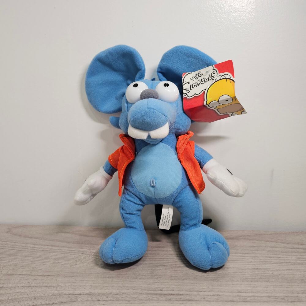 The Simpsons Mouse Rat Blue Itchy Plush WITH TAG Toy Factory 2015 TV Show
